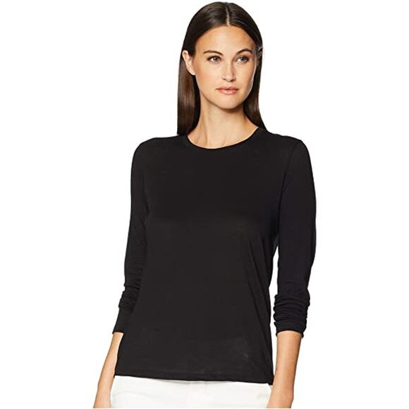 Vince Essential Long Sleeve Jersey Crewneck Lightweight Top - Picture 9 of 10